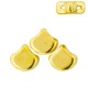 Ginko Leaf Beads 7.5x7.5mm 24K Gold Plated